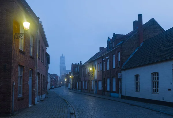 Early Monring Ion Back Street Bruges Bélgica — Fotografia de Stock