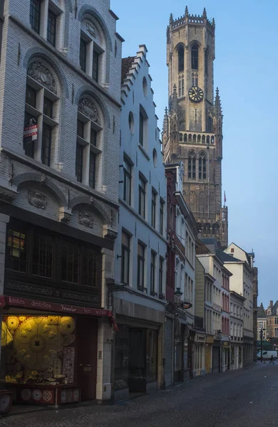 Früh Monring Ion Back Street Bruges Belgien — Stockfoto