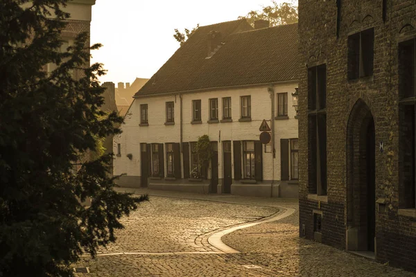 Early Monring Ion Back Street Brujas Bélgica — Foto de Stock
