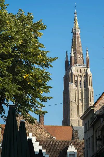 Onze Lieve Vrouw Brugge Kościół Najświętszej Marii Panny Brugii Belgia — Zdjęcie stockowe