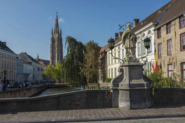 Onze Lieve Vrouw Brugge Kościół Najświętszej Marii Panny Brugii Belgia — Zdjęcie stockowe