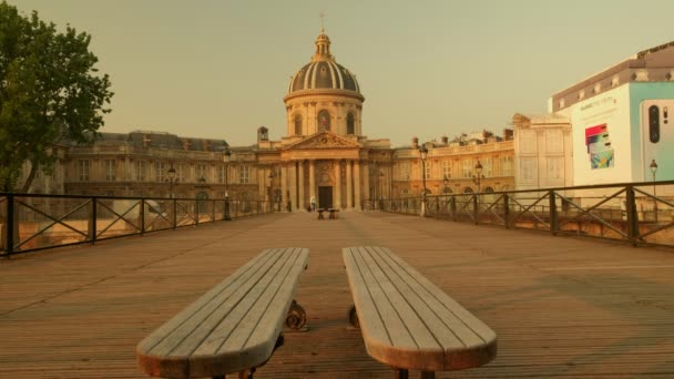 Paříž Francie Dubna 2019 Nízká Široká Střela Pont Des Arts — Stock video