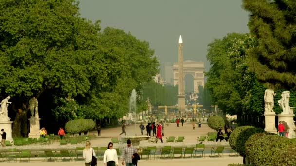 Paris France April 2019 Statischer Weitschuss Beim Blick Durch Den — Stockvideo