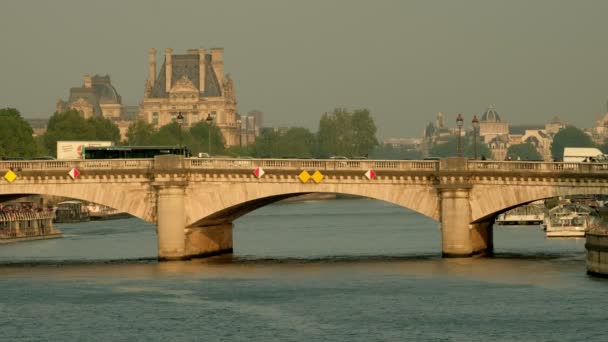 Parijs Frankrijk April 2019 Statische Clip Van Pont Concorde Als — Stockvideo