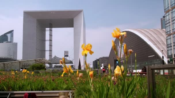 Paris France 1Er Mai 2019 Agrafe Statique Grand Arc Défense — Video