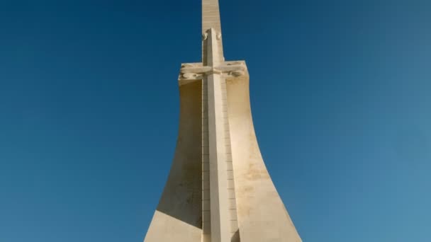 Lissabon Portugal Maj 2019 Lutning Ner Norra Fasaden Monument Till — Stockvideo