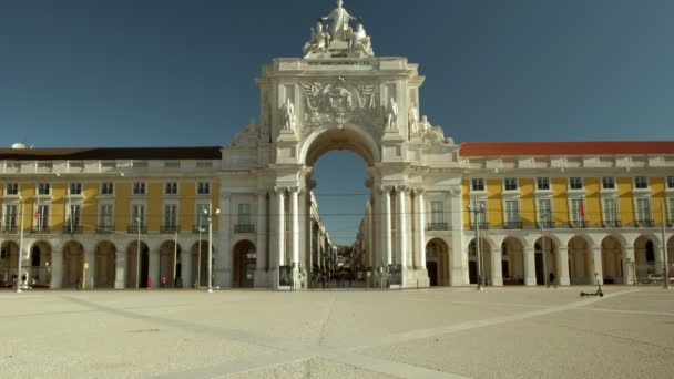 Static Clip Rua Augusta Arch Visto Commerce Square Lisbon Portugal — Video Stock