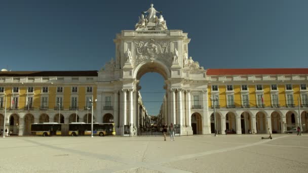 Lissabon Portugal Mei 2019 Statische Clip Van Rua Augusta Arch — Stockvideo