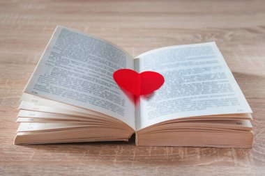 Marka sayfası olarak kullanılan kırmızı kalpli açık bir kitap