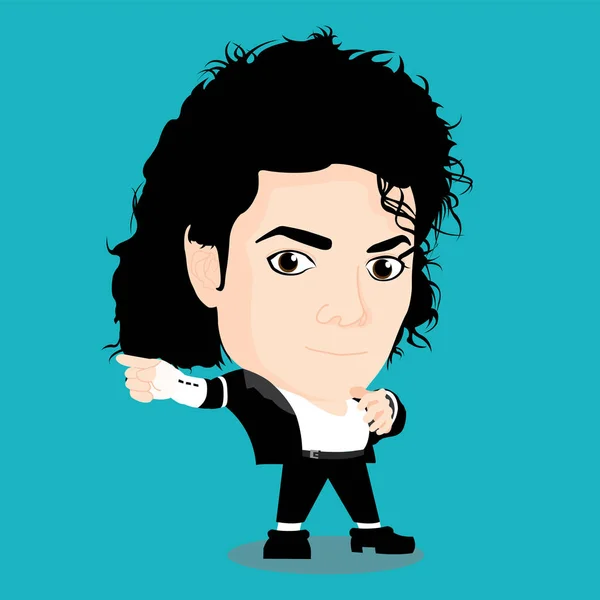 Personagem Desenho Animado Bonito Michael Jackson —  Vetores de Stock