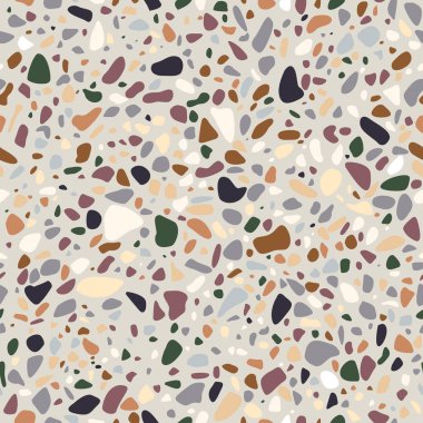 Terrazzo seamless modeli. Pastel renkler. Mermer. düz vektör çizim
