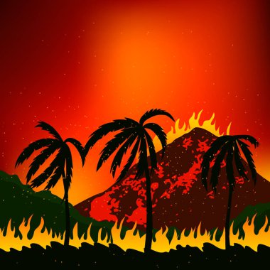 California, ABD orman yangını. Manzara Doğa ve evleri yanan.