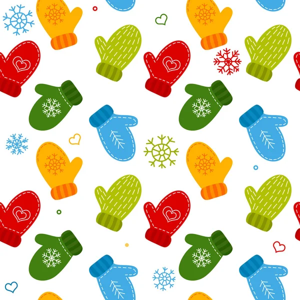 Motif Sans Couture Pour Les Vacances Hiver Noël Drôle Flocons — Image vectorielle