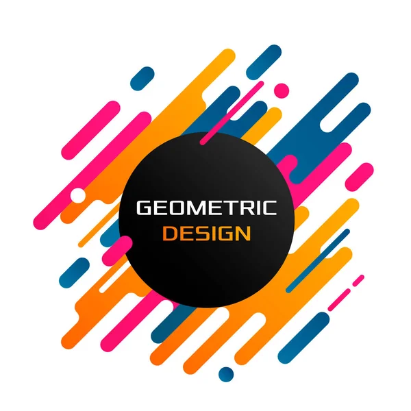 Moderne Abstracte Geometrische Achtergrond Met Verschillende Afgeronde Lineaire Cijfers — Stockvector