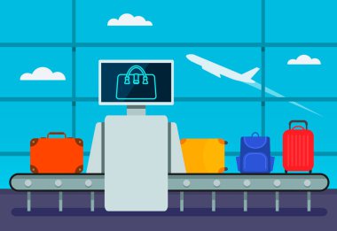 Konveyör bant taşıma güvenlik Havaalanı Bagaj tarayıcısı control Pad uygulamasını ve ekranlar ile. Bagaj muayene.