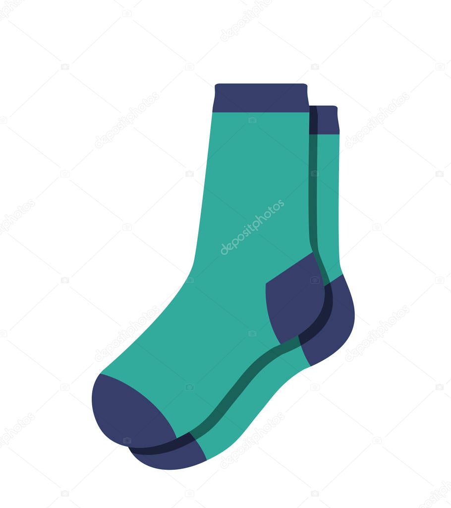 two colored socks. flat vector illustration isolated