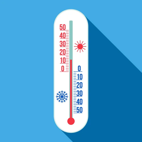 Thermometer Icon Flat Vector Isolated Background — Stock Vector