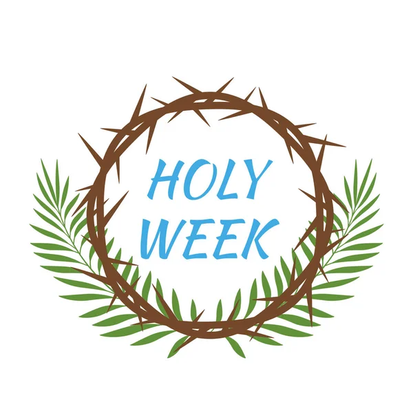Christelijke Banner Heilige Week Met Kroon Van Doornen Van Jezus — Stockvector