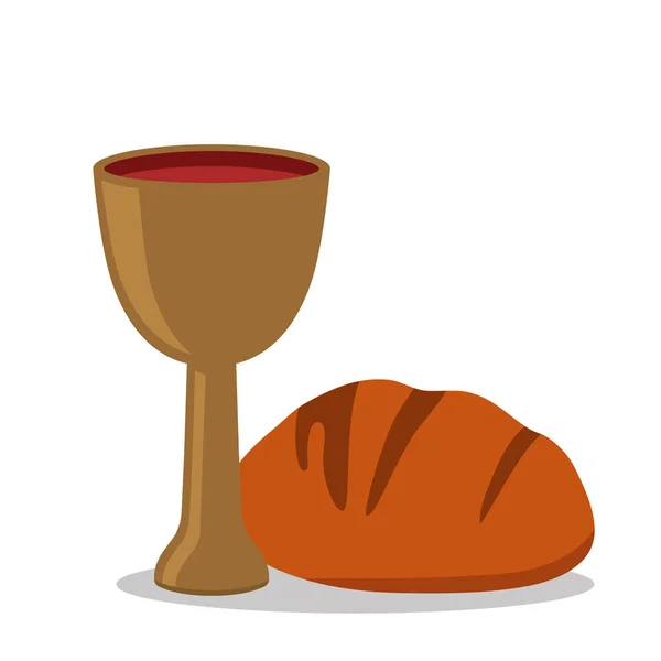 Symbol Worsening Sufferings Jesus Christ Breaking Point Bowl Bread — Stock Vector