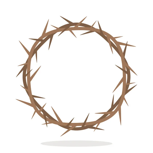 耶稣基督的刺刺花环 基督教和复活节的象征 平向量例证 — 图库矢量图片