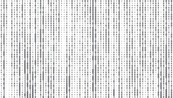 Fluxo Código Matriz Binária Tela Números Matriz Computador — Vetor de Stock