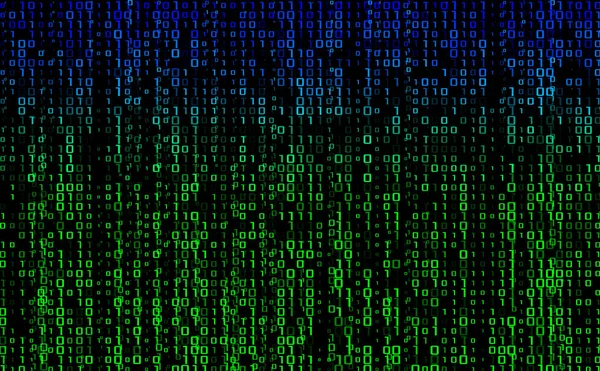 Streamen Sie Binären Matrix Code Auf Dem Bildschirm Computermatrixzahlen Das — Stockvektor