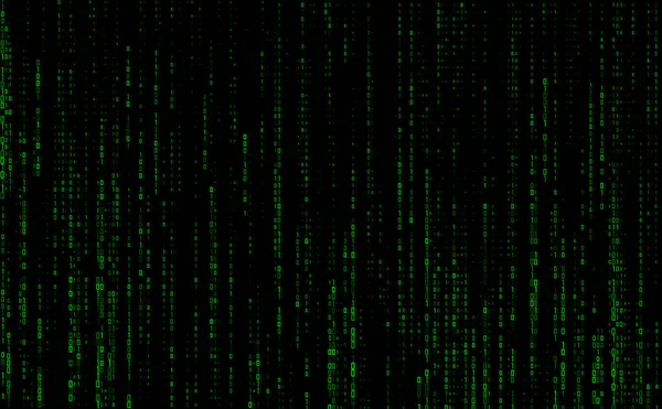 Patak Bináris Mátrix Kód Képernyő Számítógép Mátrix Számok Koncepció Kódolás — Stock Vector