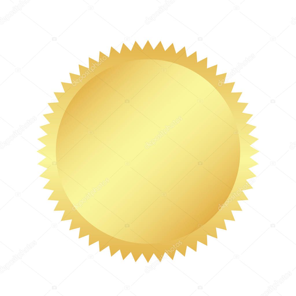 Golden retro sticker. sunburst design elements. The golden, brilliant ray of fireworks. Best for sale sticker, price tag, quality mark. flat vector illustration isolated on white background.