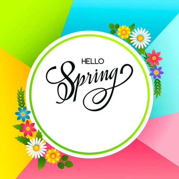 Ein Helles Banner Des Frühjahrsverkaufs Auf Dem Hintergrund Von Frühlingsblumen — Stockvektor