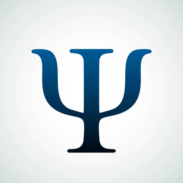 Signo Psicología Ilustración Psi Greek Letter Symbol Icon White Background — Vector de stock