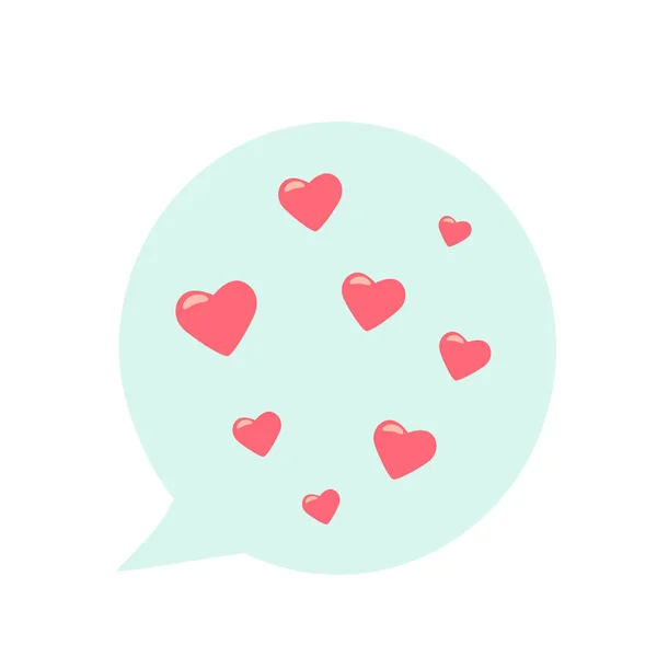 Sms Nachricht Blasensprache Mit Herz Zeichen Der Liebe Zum Valentinstag — Stockvektor