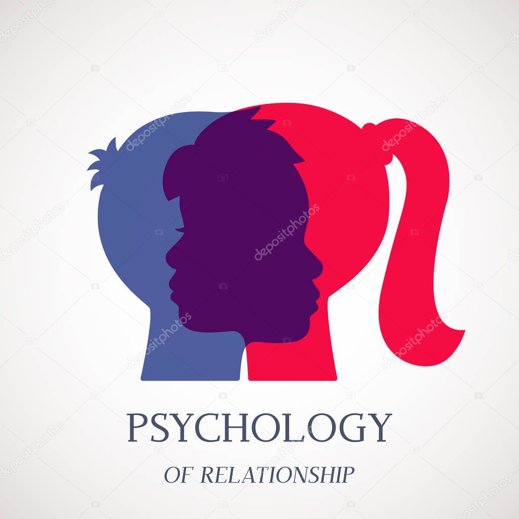 Counseling on psychotherapy and depression for disabled persons in a psychology room. Logo for the office of a psychotherapist and a psychologist. vector illustration