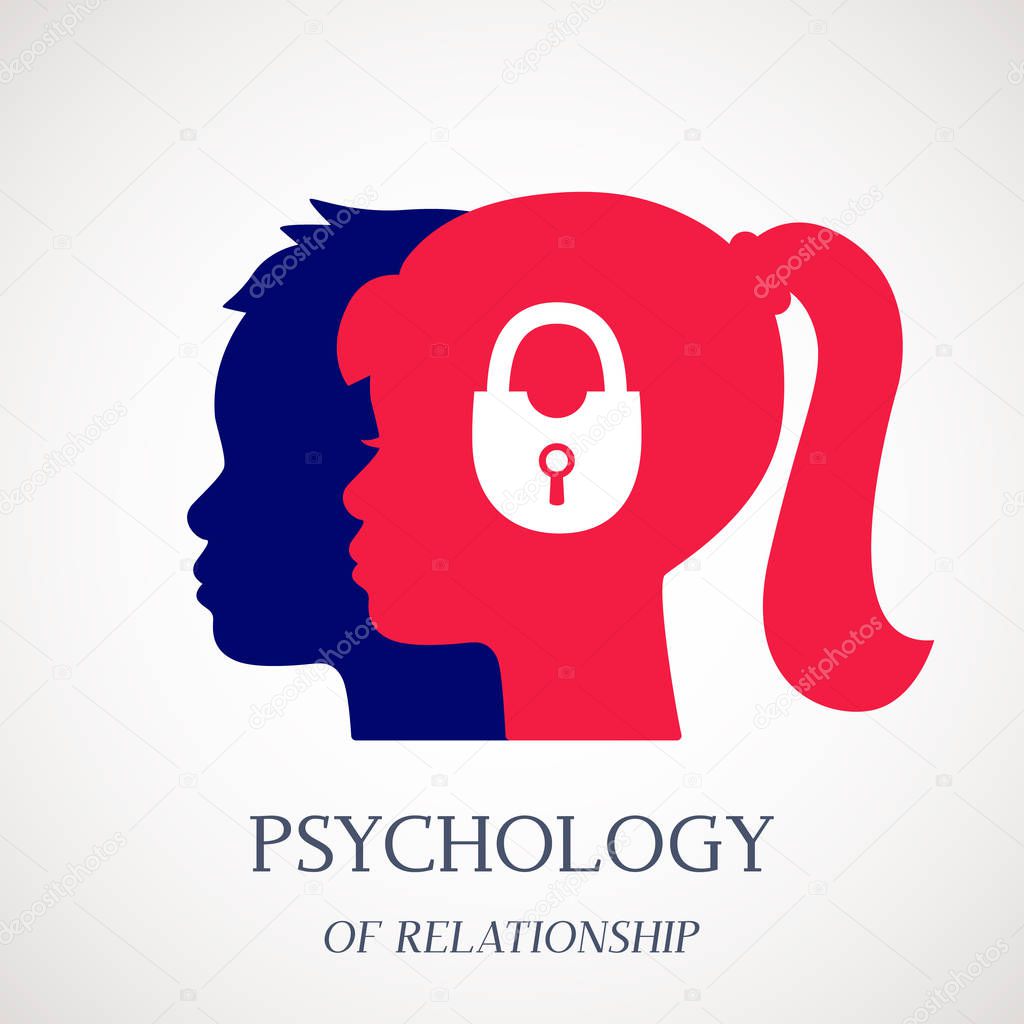 Counseling on psychotherapy and depression for disabled persons in a psychology room. Logo for the office of a psychotherapist and a psychologist. vector illustration