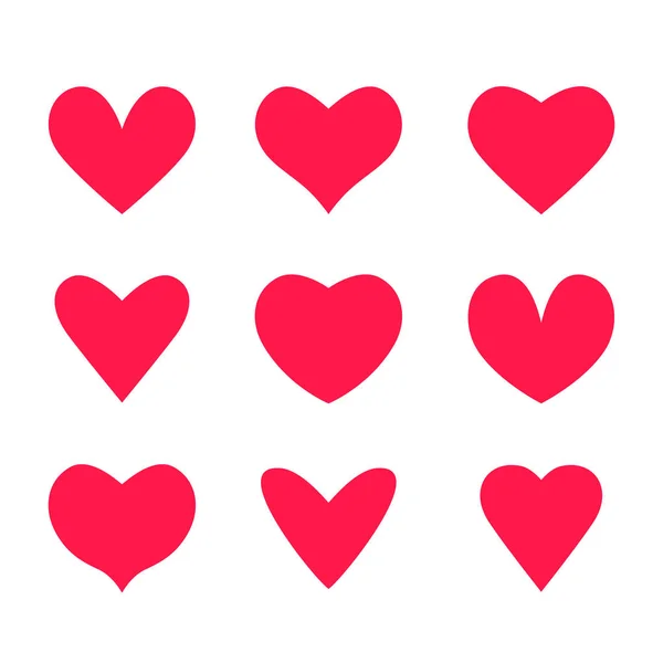 Великий Набір Значків Сердець Лінійному Стилі Плоска Векторна Ілюстрація Ізольована — стоковий вектор