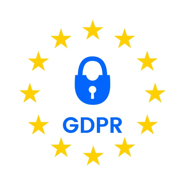 BNPR - Europeiska unionen Data Protection Act. Moderna banner med Eu-flaggan och skydd symbol. vektor — Stock vektor