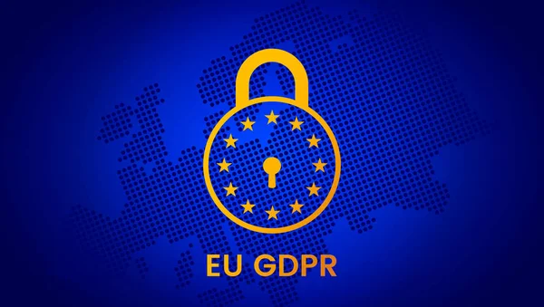 BNPR - Europeiska unionen Data Protection Act. Moderna banner med Eu-flaggan och skydd symbol. vektor — Stock vektor