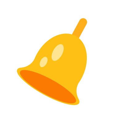 Altın zil simgesini düz tarzı. vektör illüstrasyon izole