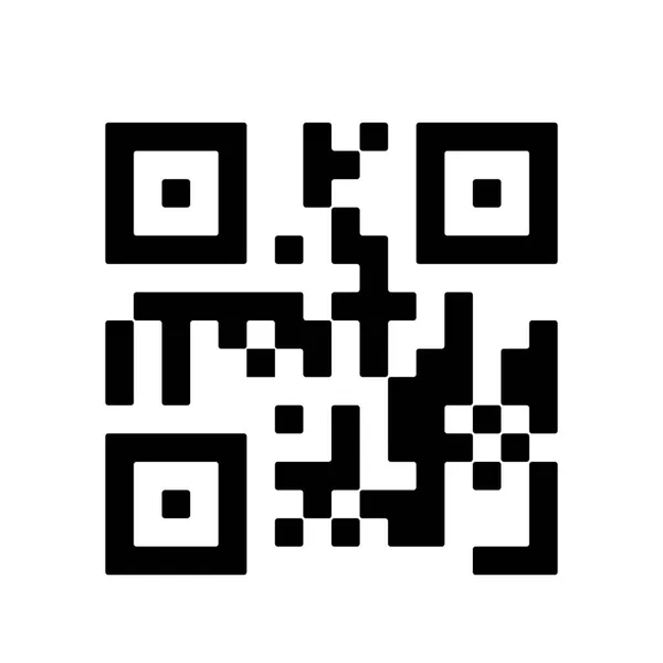 Icono de código QR en fondo blanco. Símbolo del código QR, firmar. Ilustración vectorial aislada — Archivo Imágenes Vectoriales