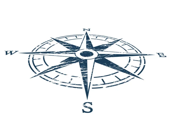 Kompas windroos in vintage stijl. platte pictogram. vectorillustratie geïsoleerd — Stockvector