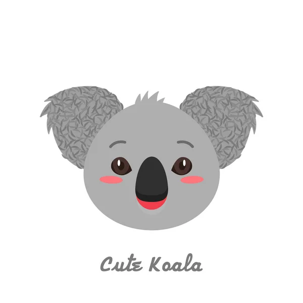 Vtipné a roztomilé koala čenich. Dětská tisk. izolované ploché vektorové ilustrace — Stockový vektor