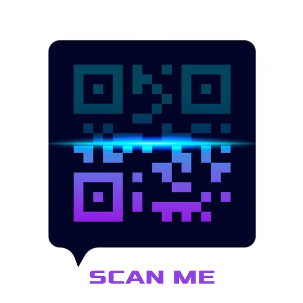 QR-kód a minta-hoz átkutat egy smartphone. modern scan design. a technológiai és értékesítési koncepció. vektoros illusztráció — Stock Vector