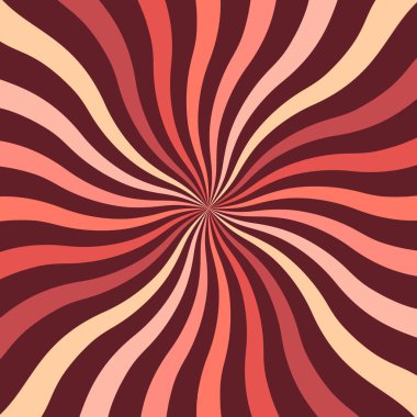 2019 modern renklerde dalgalı güneş ışığı ile parlak retro arka plan. retro starburst tarzı spiraling. düz vektör