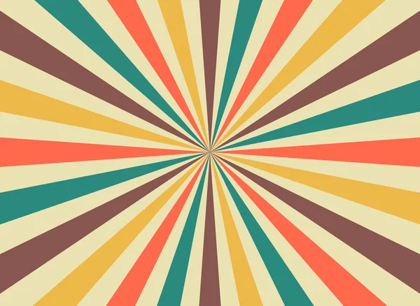 Rayons de soleil lever du soleil dans le style starburst rétro. Modèle de contexte pour les affiches de cirque. vecteur plat — Image vectorielle