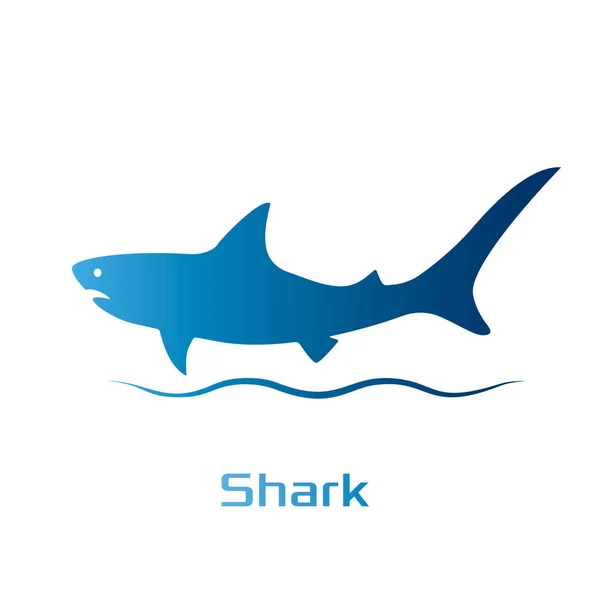 Plantilla de silueta de tiburón abstracto. Icono de negocio moderno para el diseño de sitios web. Logo en un estilo plano. ilustración vectorial aislado — Vector de stock