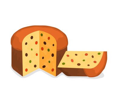 geleneksel panettone. düz vektör illüstrasyon izole