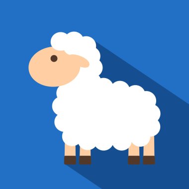 sevimli kuzu simgesi. düz vektör illüstrasyon izolasyonu