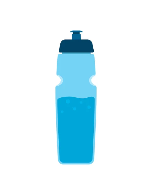 Gekleurde waterfles voor sport en fitness. Silhouetten van Aqua mineraalwater container. platte vector illustratie — Stockvector