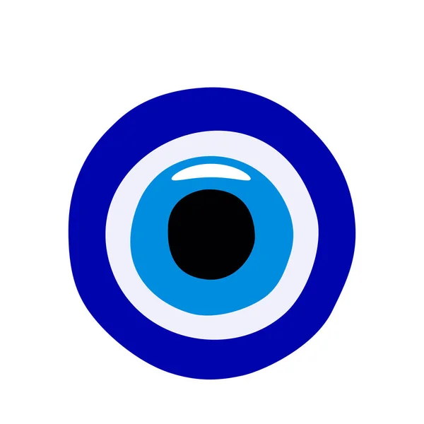 Amuleto turco contra el mal de ojo, ojo turco azul Nazar Bonkugu de vidrio. ilustración vectorial plana — Archivo Imágenes Vectoriales