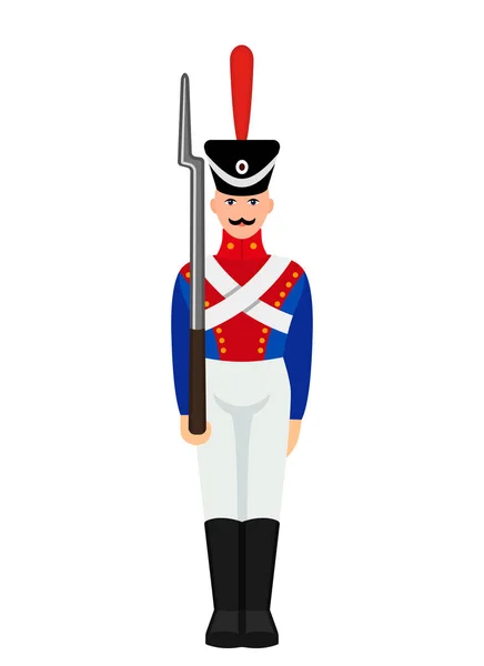 Figura vintage de un soldado militar de hojalata. juguete retro. ilustración vectorial plana — Archivo Imágenes Vectoriales