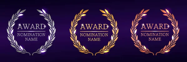 defne çelenk çeşitli ödüller. Altın, gümüş ve bronz ödülleri.